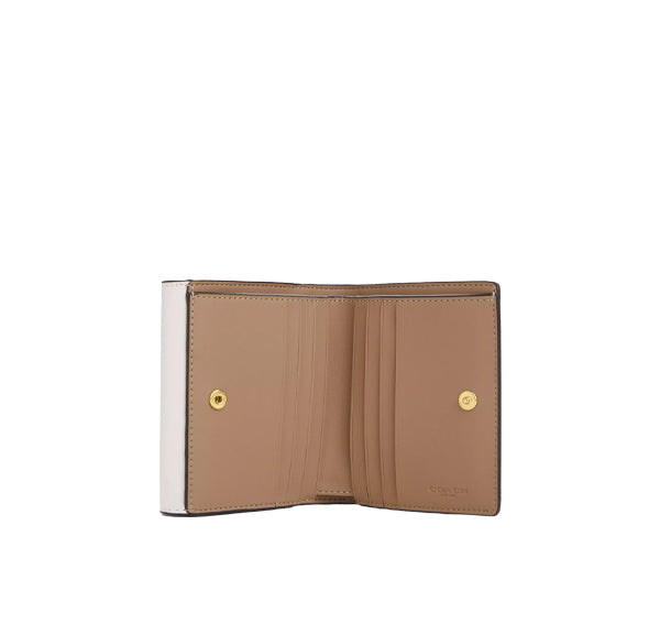 Coach Women's Eliza Small Wallet In Signature Canvas Gold/Light Khaki Chalk