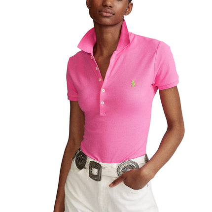 Polo Ralph Lauren Women's Slim Fit Stretch Polo Shirt Dalia Pink