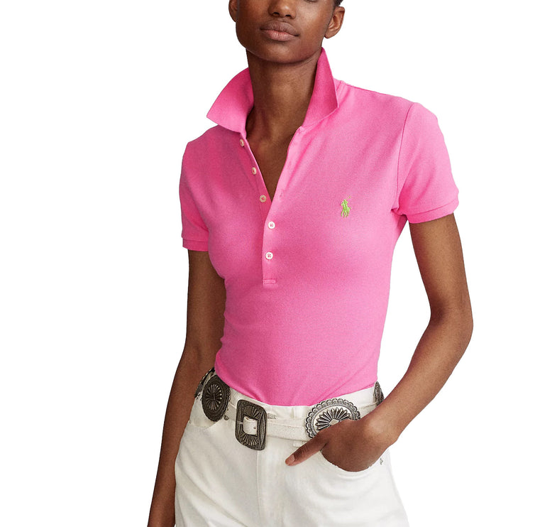 Polo Ralph Lauren Women's Slim Fit Stretch Polo Shirt Dalia Pink