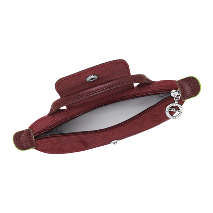 Longchamp Women's Le Pliage Green Pouch With Handle Pomegranate
