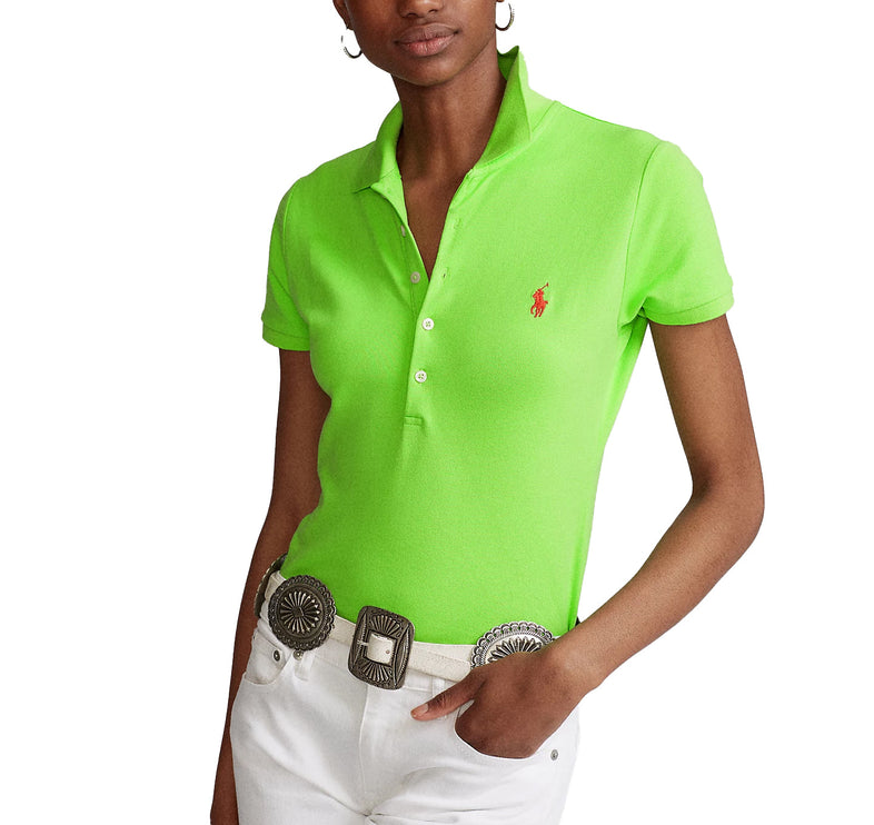 Polo Ralph Lauren Women's Slim Fit Stretch Polo Shirt Kiwi Lime