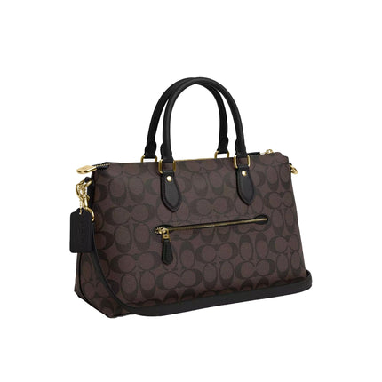 Coach Women's Georgia Satchel In Signature Canvas Gold/Brown Black