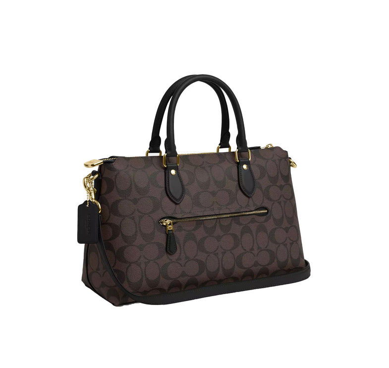 Coach Women's Georgia Satchel In Signature Canvas Gold/Brown Black