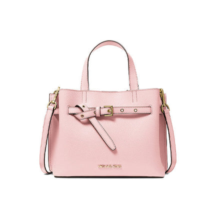 Michael Kors Women's Emilia Small Pebbled Leather Satchel Powder Blush