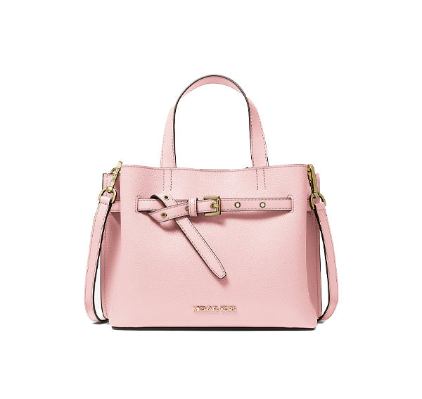 Michael Kors Women's Emilia Small Pebbled Leather Satchel Powder Blush