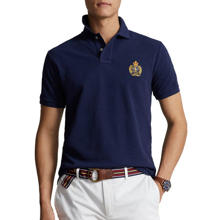 Polo Ralph Lauren Men's Classic Fit Triple Pony Mesh Polo Shirt Newport Navy