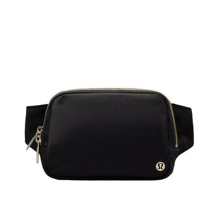 lululemon Unisex Everywhere Belt Bag Large 2L Metal Hardware Black Gold