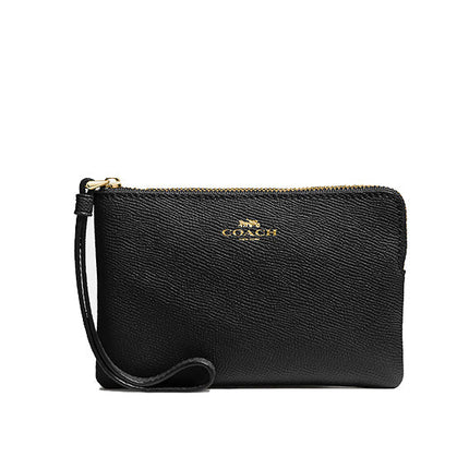 Coach Women's Corner Zip Wristlet Gold/Black