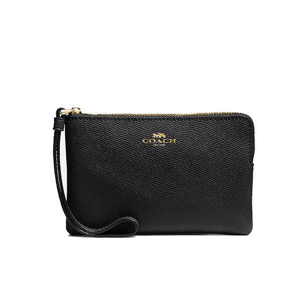 Coach Women's Corner Zip Wristlet Gold/Black