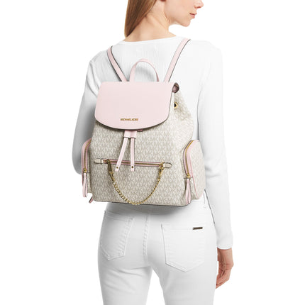 Michael Kors Women's Jet Set Large Logo Backpack Powder Blush Multi