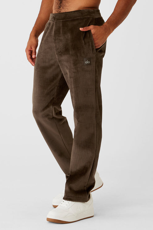 alo Men's Velour Baller Pant - Espresso