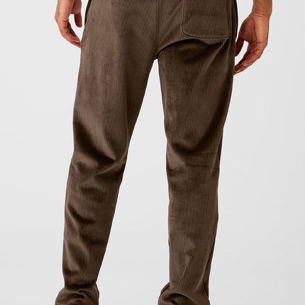 alo Men's Velour Baller Pant - Espresso