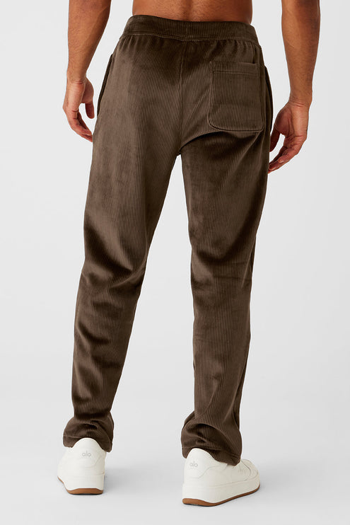 alo Men's Velour Baller Pant - Espresso