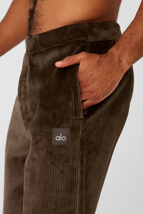alo Men's Velour Baller Pant - Espresso