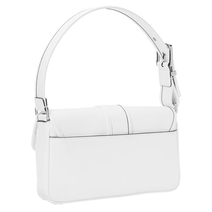 Michael Kors Women's Colby Medium Leather Shoulder Bag Optic White