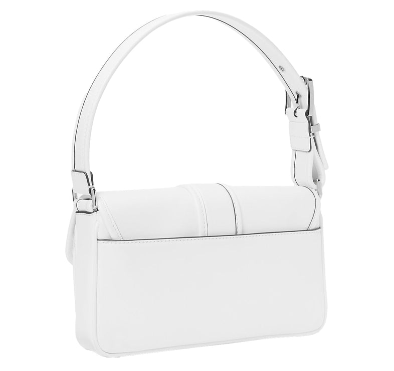 Michael Kors Women's Colby Medium Leather Shoulder Bag Optic White