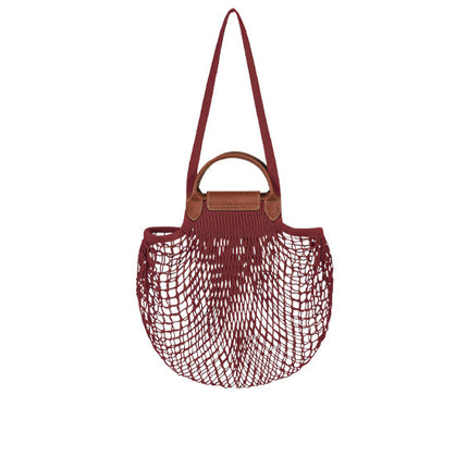 Longchamp Women's Le Plıage Filet L Mesh Bag Mahogany