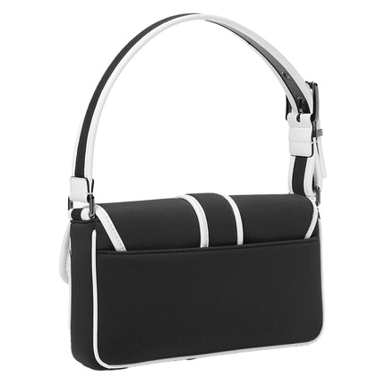 Michael Kors Women's Colby Medium Two Tone Neoprene Shoulder Bag Black/White