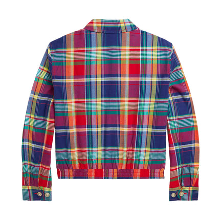 Polo Ralph Lauren Girl's Cotton Madras Jacket Blue Red