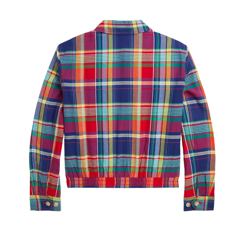 Polo Ralph Lauren Girl's Cotton Madras Jacket Blue Red