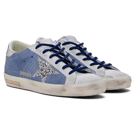 Golden Goose Women's Super Star Sneakers Shine/Silver/Blue