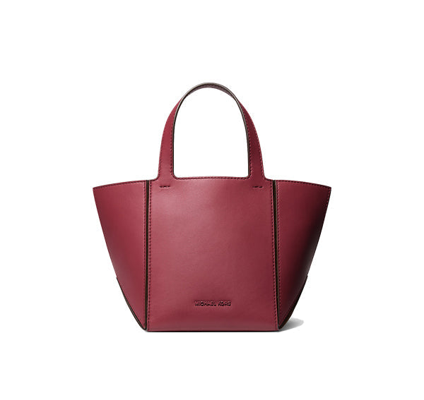 Michael Kors Women's Jordi Small Leather Tote Bag Deep Red