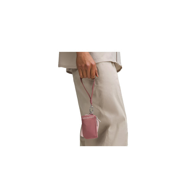 lululemon Unisex Dual Pouch Wristlet Spiced Chai Flush Pink