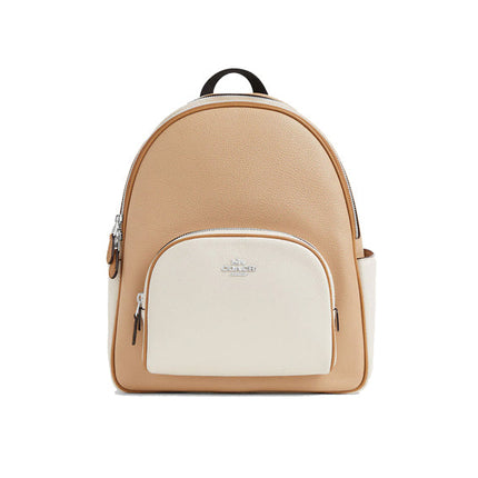 Coach Women's Court Backpack In Colorblock Silver/Sandy Beige Multi