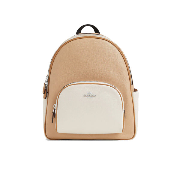 Coach Women's Court Backpack In Colorblock Silver/Sandy Beige Multi