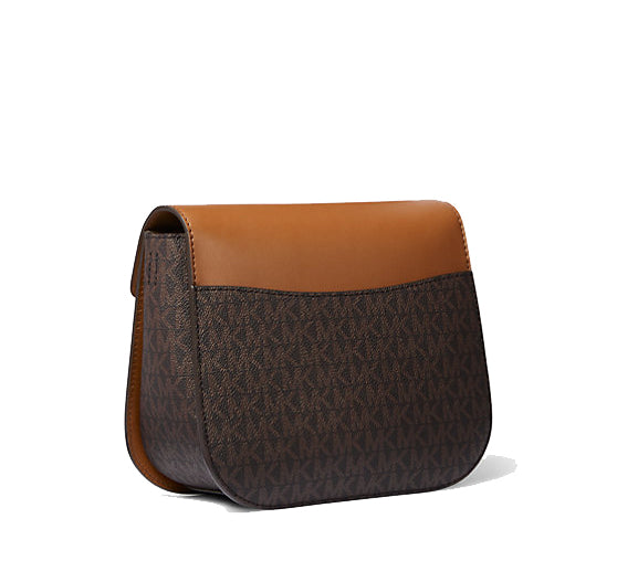 Michael Kors Women's Emilia Small Logo Crossbody Bag Brown/Gold