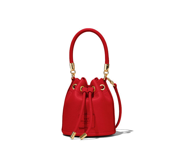 Marc Jacobs Women's The Mini Leather Bucket Bag Red - Ready to Ship