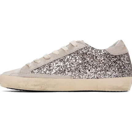 Golden Goose Women's Super Star Sneakers Shine Light Gray Cinder