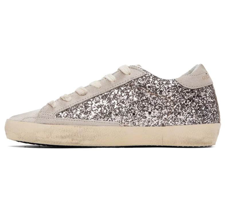 Golden Goose Women's Super Star Sneakers Shine Light Gray Cinder