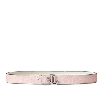 Polo Ralph Lauren Women's Logo Reversible Lizard Embossed Belt Tea Rose/Soft White