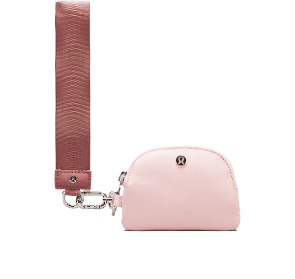 lululemon Unisex Dual Pouch Wristlet Spiced Chai Flush Pink