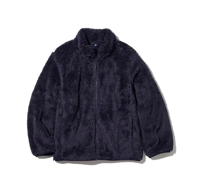 Uniqlo Kid's Fluffy Yarn Fleece Full Zip Jacket 69 Navy