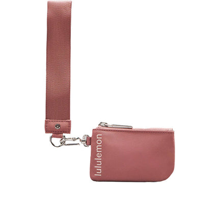 lululemon Unisex Dual Pouch Wristlet Spiced Chai Flush Pink