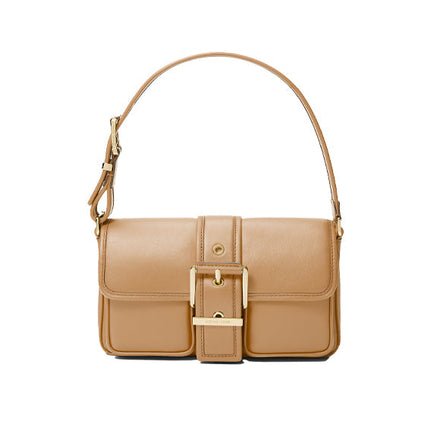 Michael Kors Women's Colby Medium Leather Shoulder Bag Camel