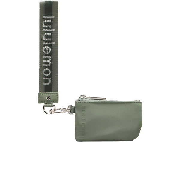 lululemon Unisex Dual Pouch Wristlet Legacy Green Grey Eucalyptus