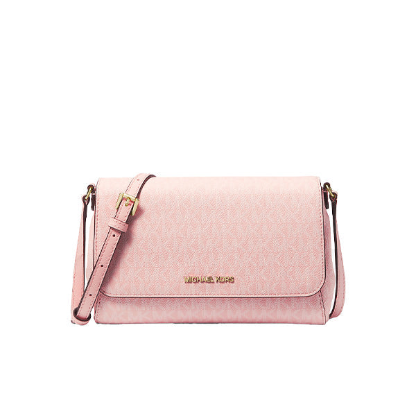 Michael Kors Women's Medium Logo Convertible Crossbody Bag Powder Blush