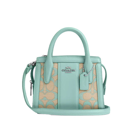 Coach Women's Andrea Mini Carryall In Signature Jacquard Silver/Faded Blue