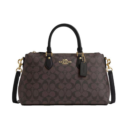 Coach Women's Georgia Satchel In Signature Canvas Gold/Brown Black