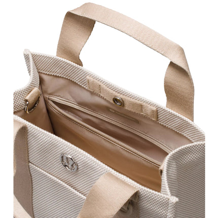 lululemon Unisex Two Tone Canvas Tote Bag Mini 4.5L Mojave Tan/Light Ivory