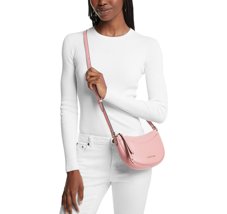 Michael Kors Women's Dover Small Leather Crossbody Bag Powder Blush