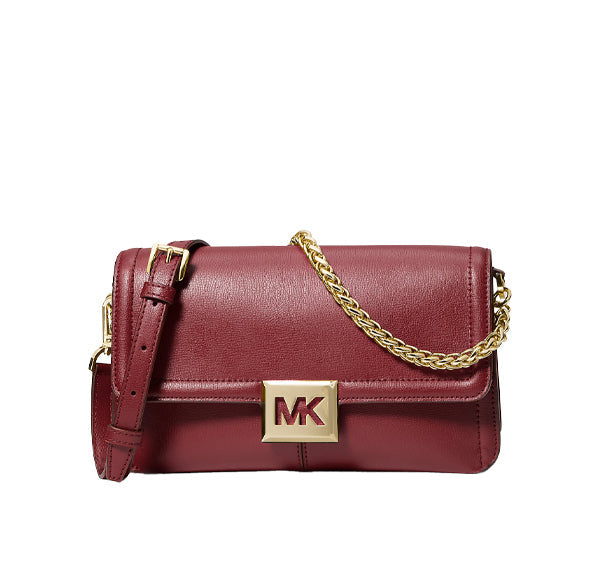 Michael Kors Women's Sonia Medium Leather Shoulder Bag Dark Cherry