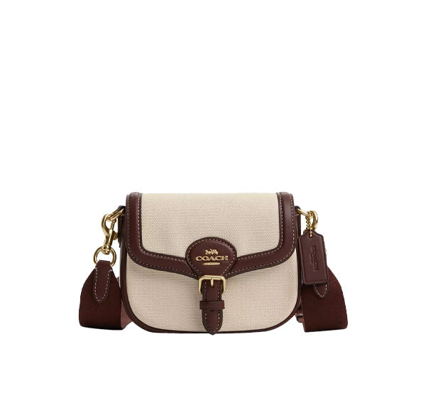 Coach Women's Amelia Small Saddle Bag Gold/Natural Multi