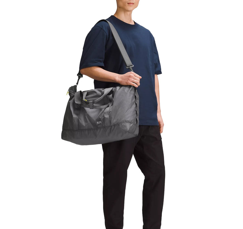 lululemon Unisex Packable Tote Bag 32L Traverse Grey Lichen Lime Black