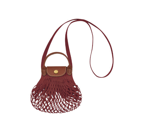 Longchamp Women's Le Plıage Filet Xs Mesh Bag Mahogany