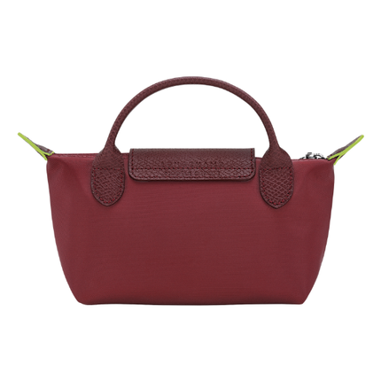 Longchamp Women's Le Pliage Green Pouch With Handle Pomegranate