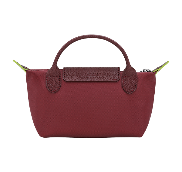 Longchamp Women's Le Pliage Green Pouch With Handle Pomegranate